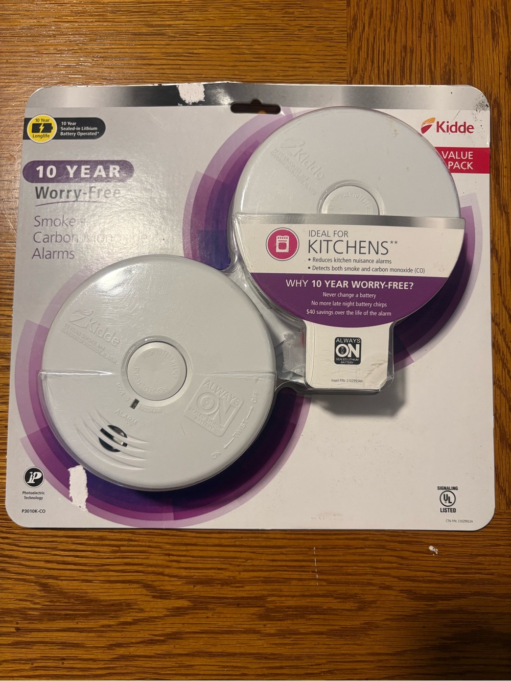 Kiddie 10-Year Worry-Free White Smoke & Carbon Monoxide Alarm - 2 Pack